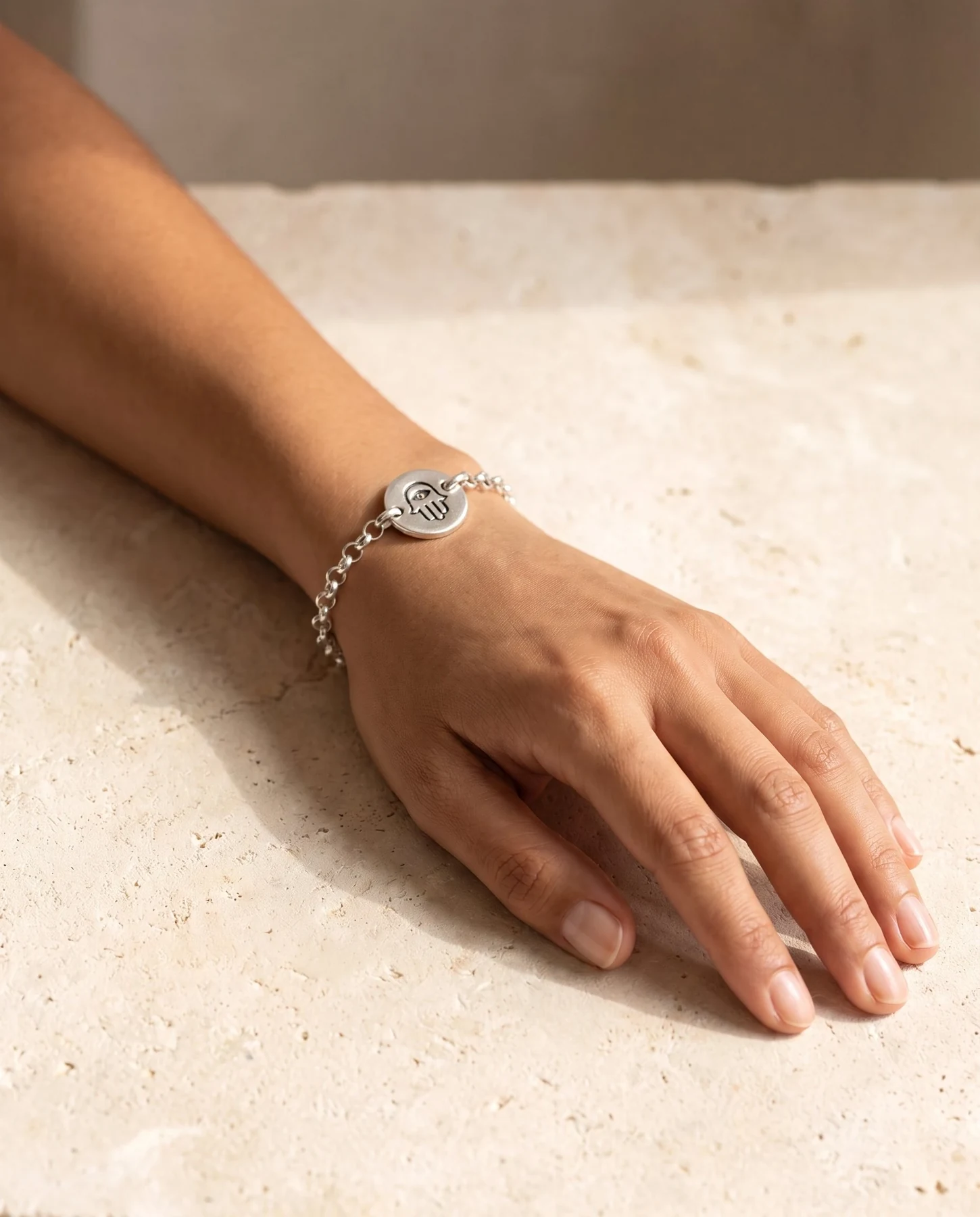Hamsa bracelet detail