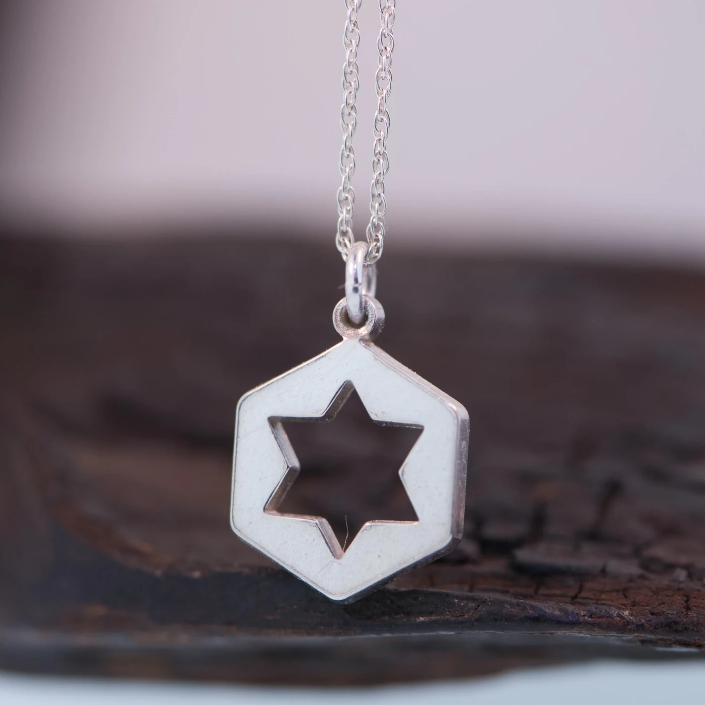 Minimalist Star of David charm in silver