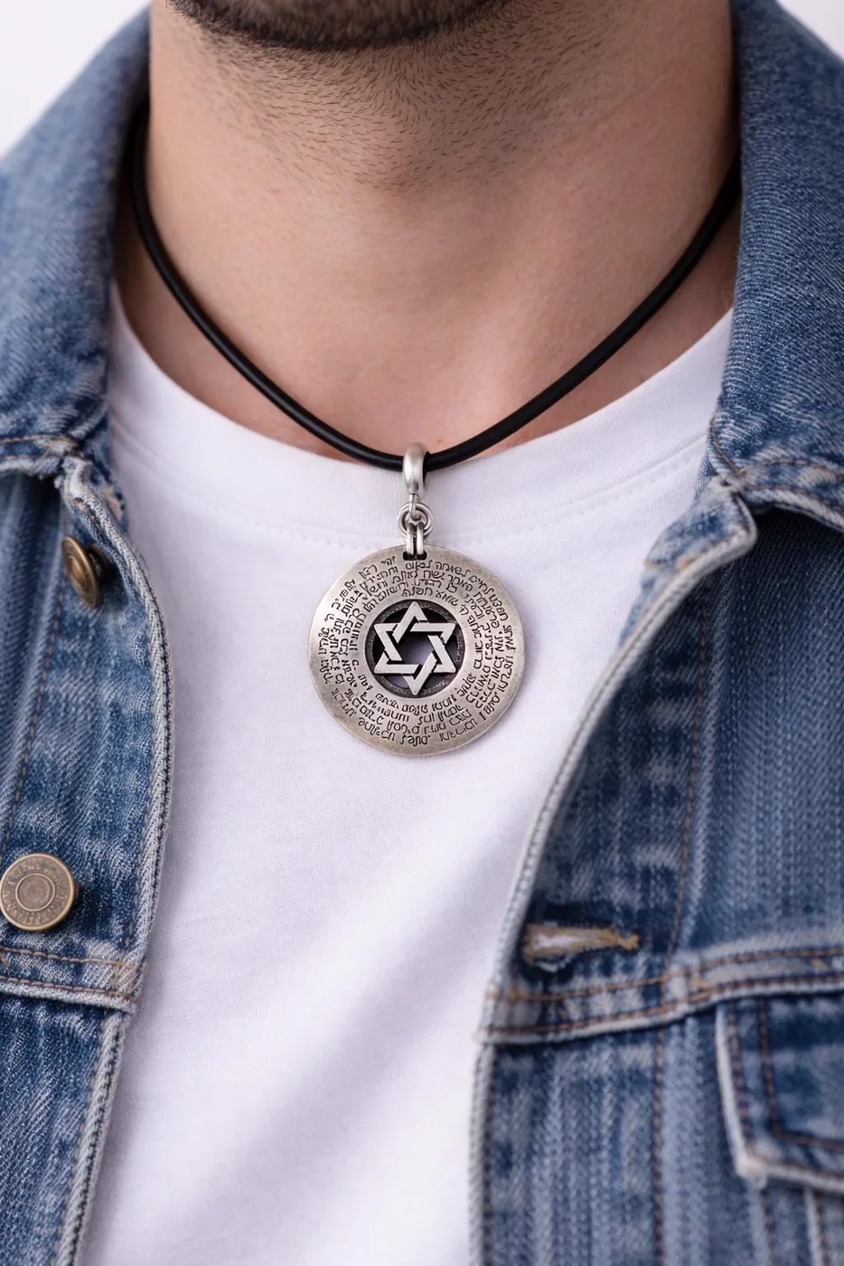 Traveler's Prayer talisman worn