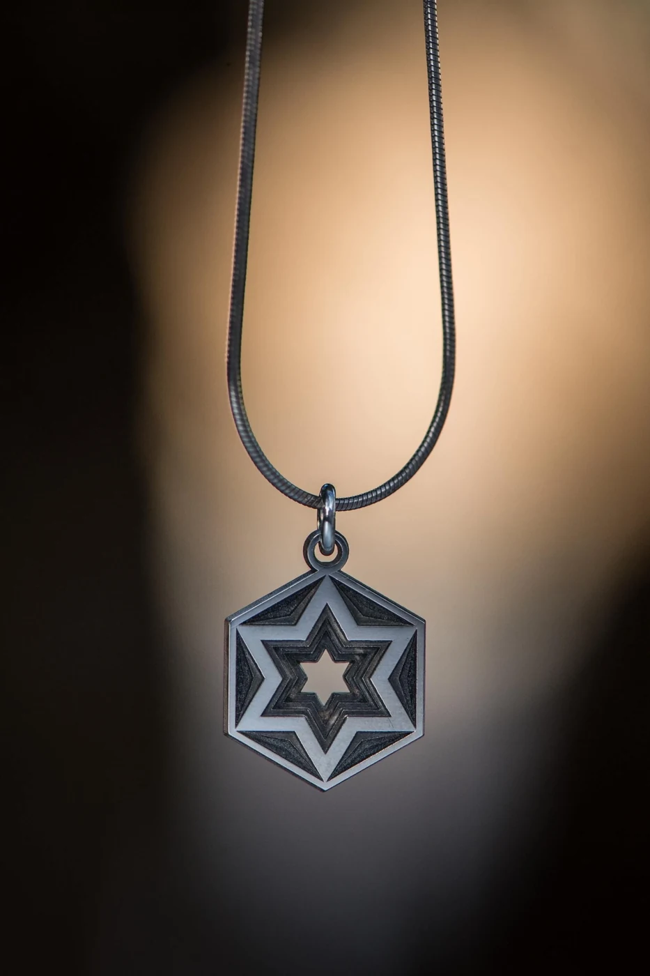 3D Star of David charm in sterling silver