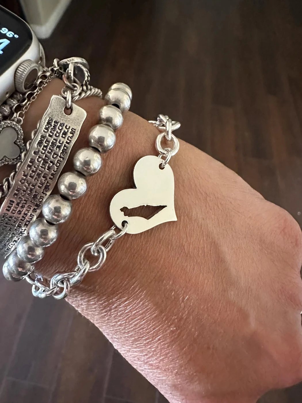 Israel my heart bracelet worn