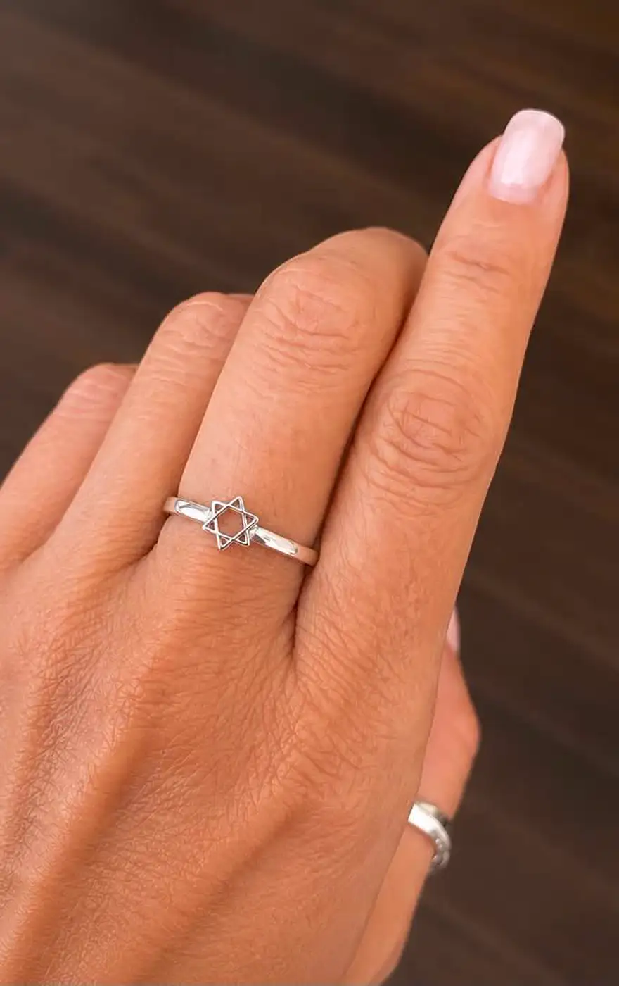 Star of David ring worn