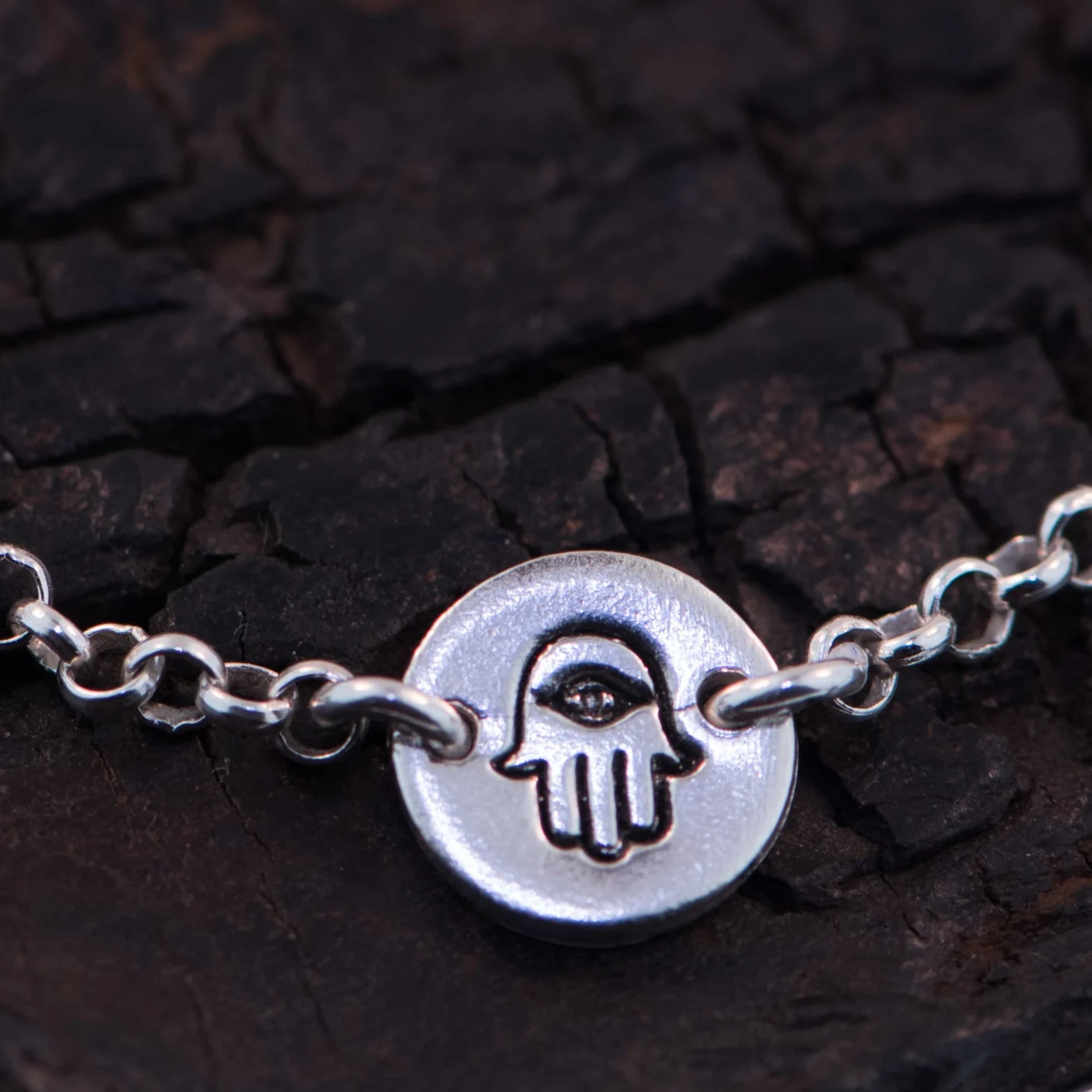 Hamsa sterling silver bracelet